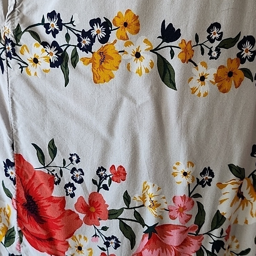 Old Navy gray floral pattern dress with elbow length sleeves - Picture 6 of 14